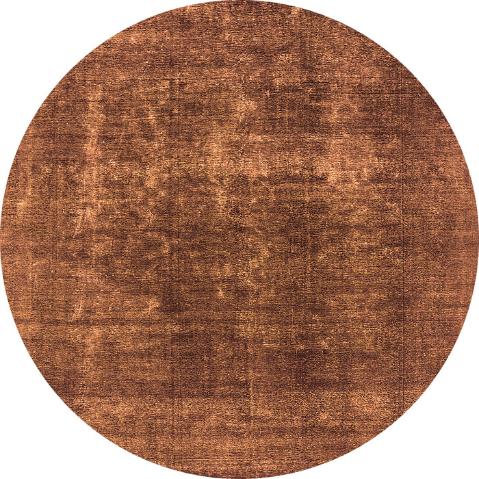 Round Oriental Orange Industrial Rug, urb2256org