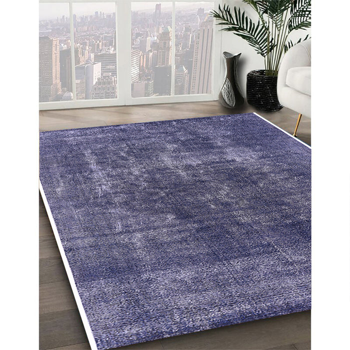 Machine Washable Industrial Modern Dark Slate Blue Purple Rug in a Family Room, wshurb2256
