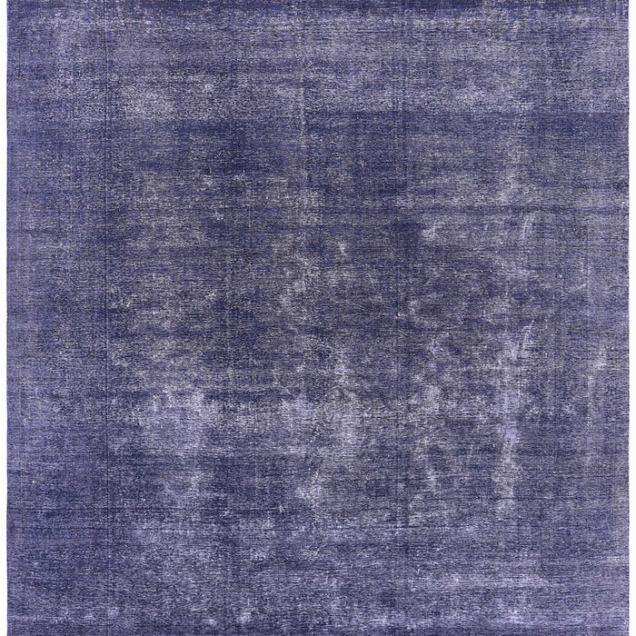 Square Mid-Century Modern Dark Slate Blue Purple Oriental Rug, urb2256