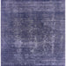 Square Mid-Century Modern Dark Slate Blue Purple Oriental Rug, urb2256