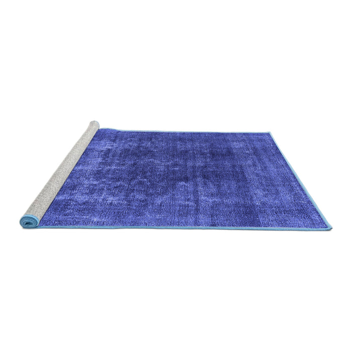 Sideview of Machine Washable Oriental Blue Industrial Rug, wshurb2256blu