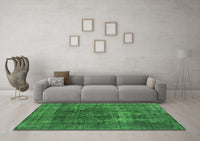 Machine Washable Oriental Green Industrial Rug, wshurb2256grn