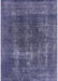 Mid-Century Modern Dark Slate Blue Purple Oriental Rug, urb2256