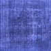 Square Machine Washable Oriental Blue Industrial Rug, wshurb2256blu