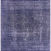Square Machine Washable Industrial Modern Dark Slate Blue Purple Rug, wshurb2256