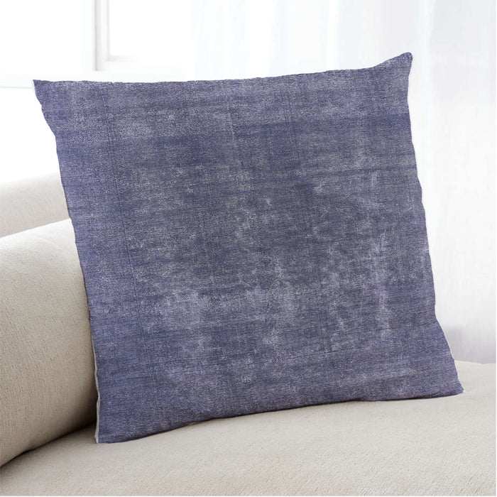 Lifestyle Image of Mid-Century Modern Urban Square Dark Slate Blue Purple Throw Pillow, 18 inch by 18 inch, pwurb2256