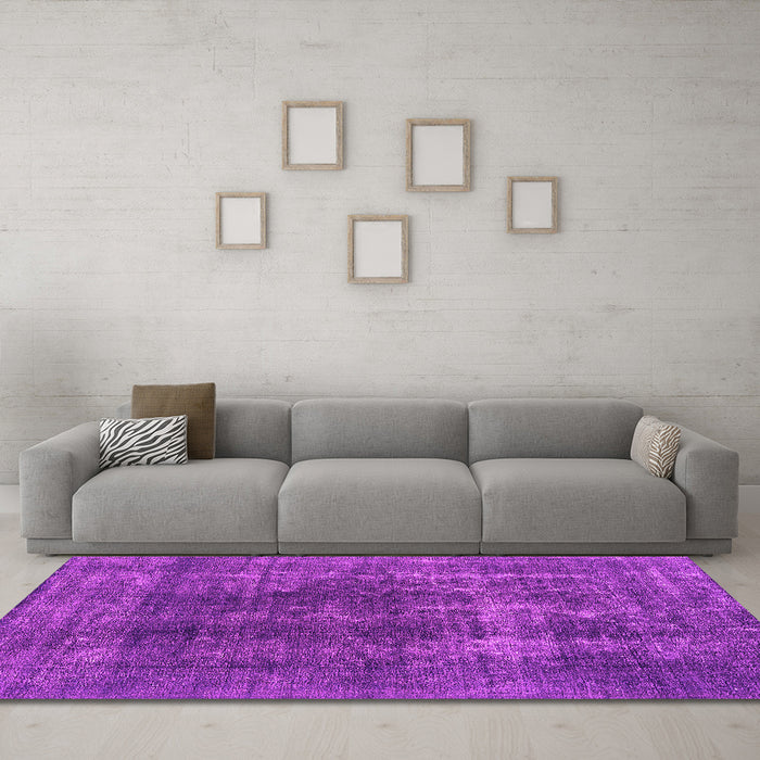 Machine Washable Oriental Pink Industrial Rug in a Living Room, wshurb2256pnk