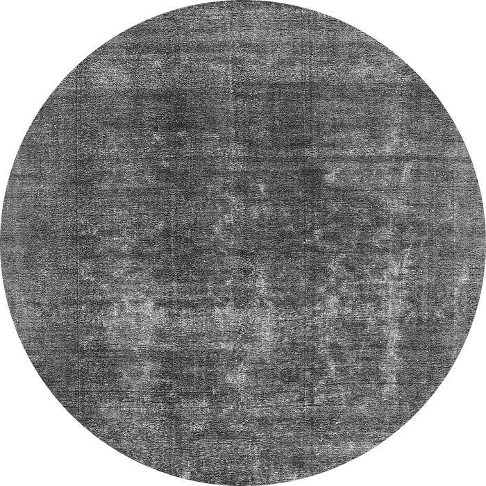 Round Oriental Gray Industrial Rug, urb2256gry