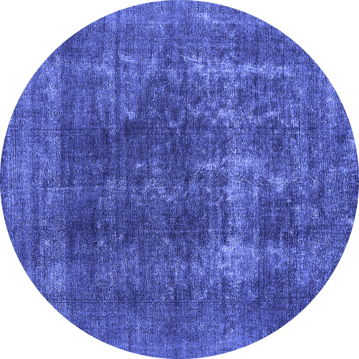 Round Oriental Blue Industrial Rug, urb2256blu