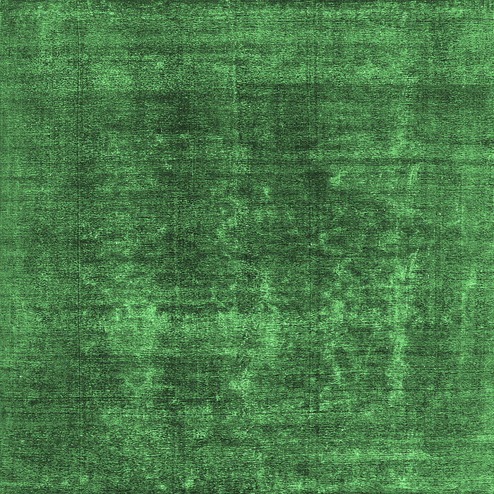Square Oriental Emerald Green Industrial Rug, urb2256emgrn