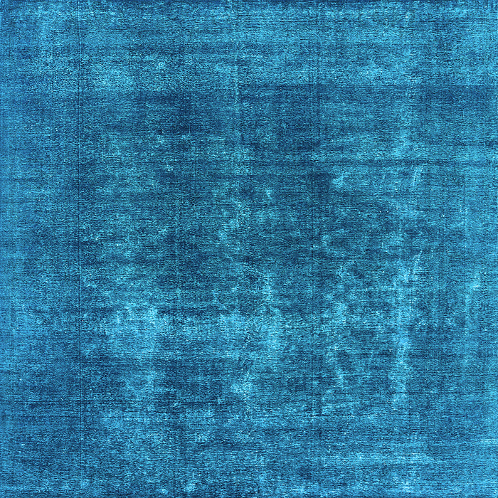 Square Machine Washable Oriental Light Blue Industrial Rug, wshurb2256lblu