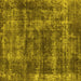 Square Machine Washable Persian Yellow Bohemian Rug, wshurb2257yw