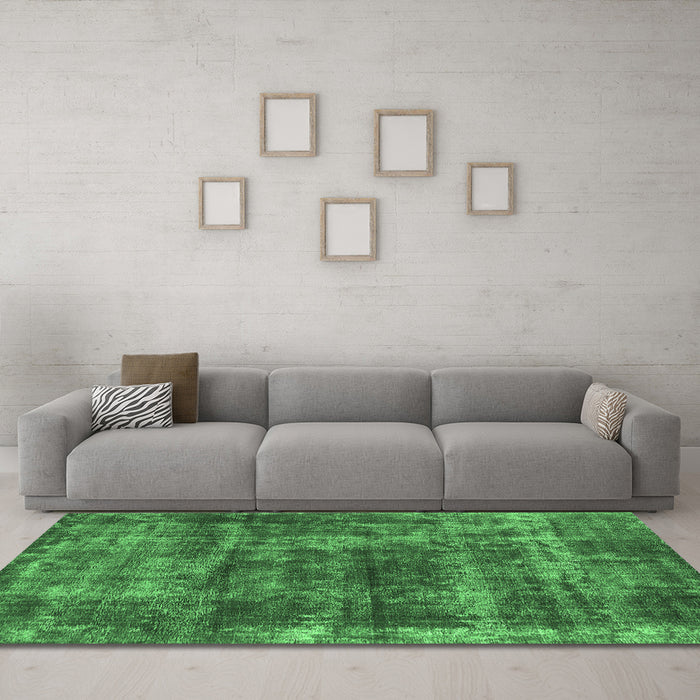 Machine Washable Persian Emerald Green Bohemian Area Rugs in a Living Room,, wshurb2257emgrn