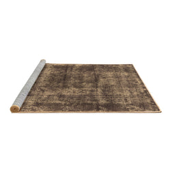 Sideview of Machine Washable Persian Brown Bohemian Rug, wshurb2257brn