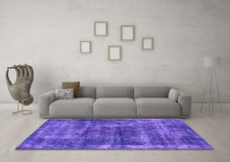 Machine Washable Persian Purple Bohemian Area Rugs in a Living Room, wshurb2257pur