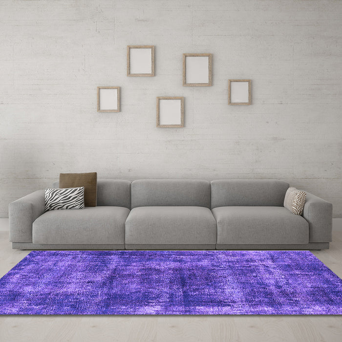 Machine Washable Persian Purple Bohemian Area Rugs in a Living Room, wshurb2257pur