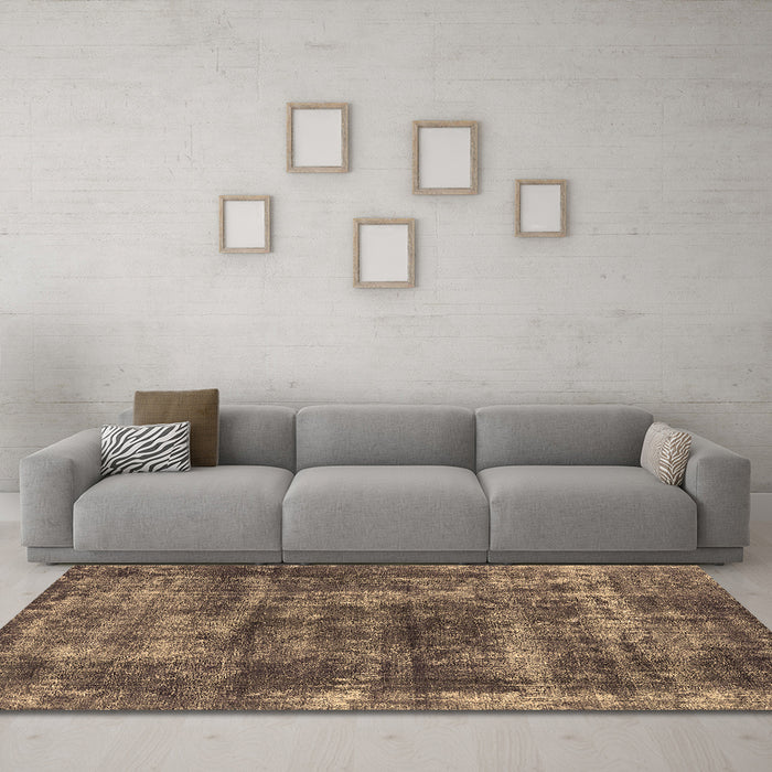 Machine Washable Persian Brown Bohemian Rug in a Living Room,, wshurb2257brn