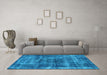 Machine Washable Persian Light Blue Bohemian Rug in a Living Room, wshurb2257lblu