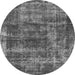 Round Machine Washable Persian Gray Bohemian Rug, wshurb2257gry