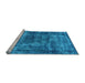 Sideview of Machine Washable Persian Light Blue Bohemian Rug, wshurb2257lblu