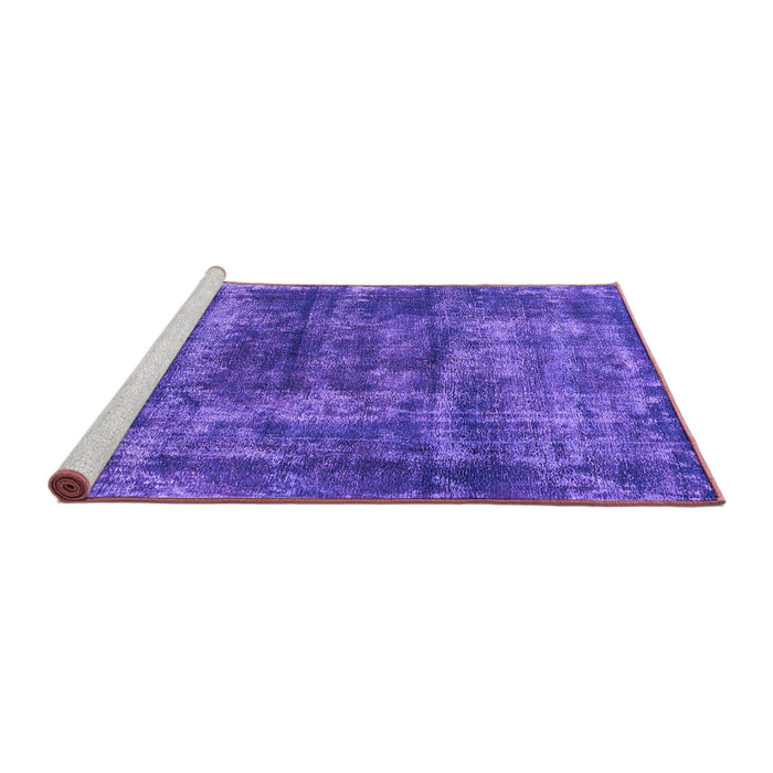 Sideview of Machine Washable Persian Purple Bohemian Area Rugs, wshurb2257pur