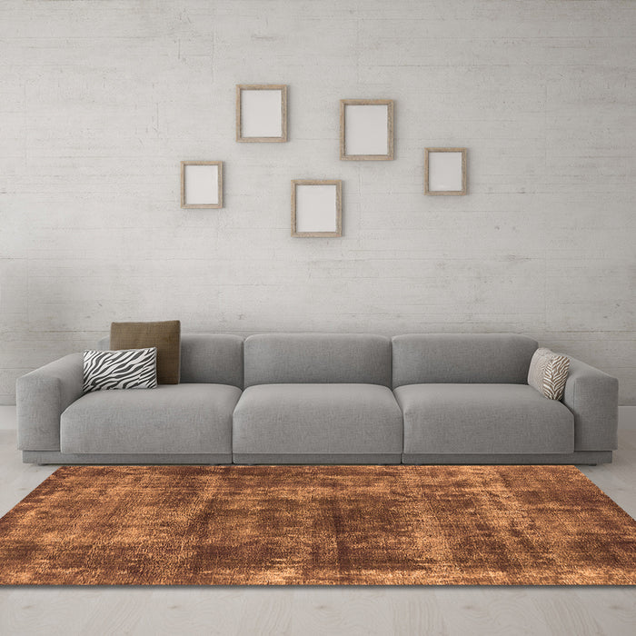 Machine Washable Persian Orange Bohemian Area Rugs in a Living Room, wshurb2257org