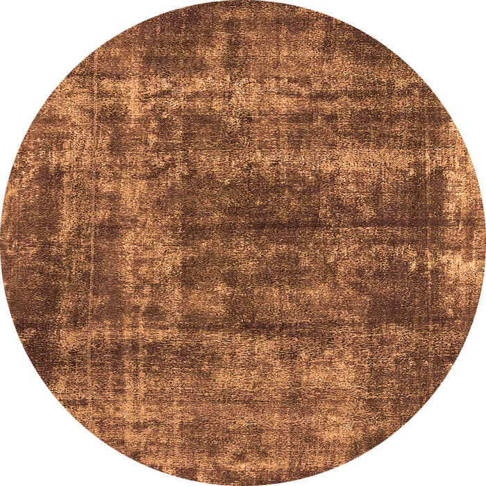 Round Machine Washable Persian Orange Bohemian Area Rugs, wshurb2257org