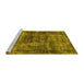 Sideview of Machine Washable Persian Yellow Bohemian Rug, wshurb2257yw