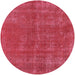 Round Mid-Century Modern Red Oriental Rug, urb2258