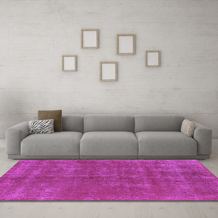 Machine Washable Oriental Purple Industrial Area Rugs in a Living Room, wshurb2258pur