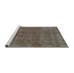 Sideview of Machine Washable Oriental Turquoise Industrial Area Rugs, wshurb2258turq
