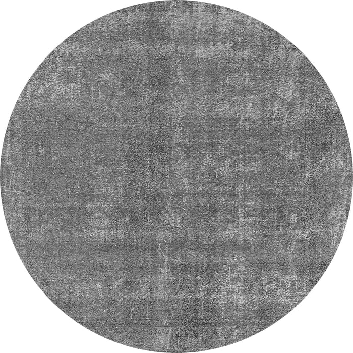 Round Machine Washable Oriental Gray Industrial Rug, wshurb2258gry