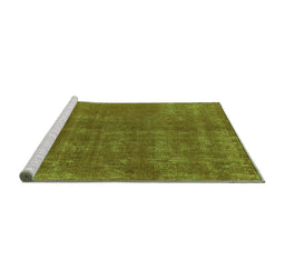 Sideview of Machine Washable Oriental Green Industrial Area Rugs, wshurb2258grn