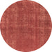 Round Oriental Brown Industrial Rug, urb2258brn