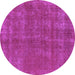 Round Oriental Purple Industrial Rug, urb2258pur