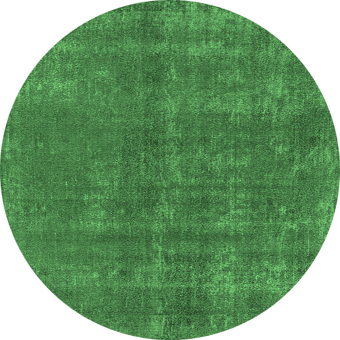 Round Oriental Emerald Green Industrial Rug, urb2258emgrn
