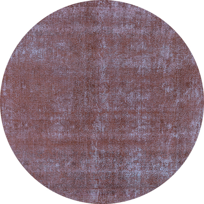 Round Machine Washable Oriental Light Blue Industrial Rug, wshurb2258lblu