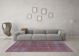 Machine Washable Oriental Light Blue Industrial Rug in a Living Room, wshurb2258lblu