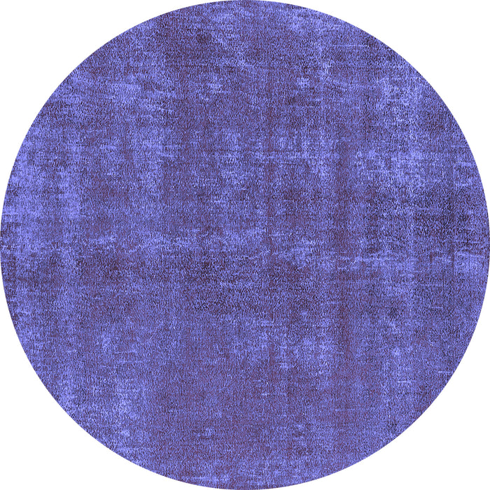 Round Oriental Blue Industrial Rug, urb2258blu