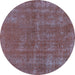 Round Oriental Light Blue Industrial Rug, urb2258lblu