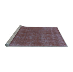 Sideview of Machine Washable Oriental Light Blue Industrial Rug, wshurb2258lblu