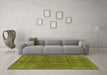 Machine Washable Oriental Green Industrial Area Rugs in a Living Room,, wshurb2258grn