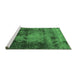 Sideview of Machine Washable Oriental Emerald Green Industrial Area Rugs, wshurb2259emgrn