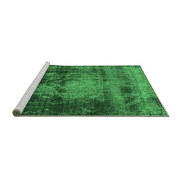 Sideview of Machine Washable Oriental Green Industrial Area Rugs, wshurb2259grn