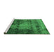 Sideview of Machine Washable Oriental Green Industrial Area Rugs, wshurb2259grn