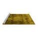 Sideview of Machine Washable Oriental Yellow Industrial Rug, wshurb2259yw