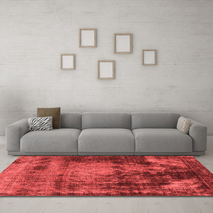 Industrial Red Washable Rugs