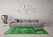 Machine Washable Oriental Green Industrial Area Rugs in a Living Room,, wshurb2259grn