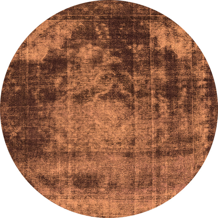 Round Oriental Orange Industrial Rug, urb2259org