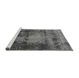 Sideview of Machine Washable Oriental Gray Industrial Rug, wshurb2259gry